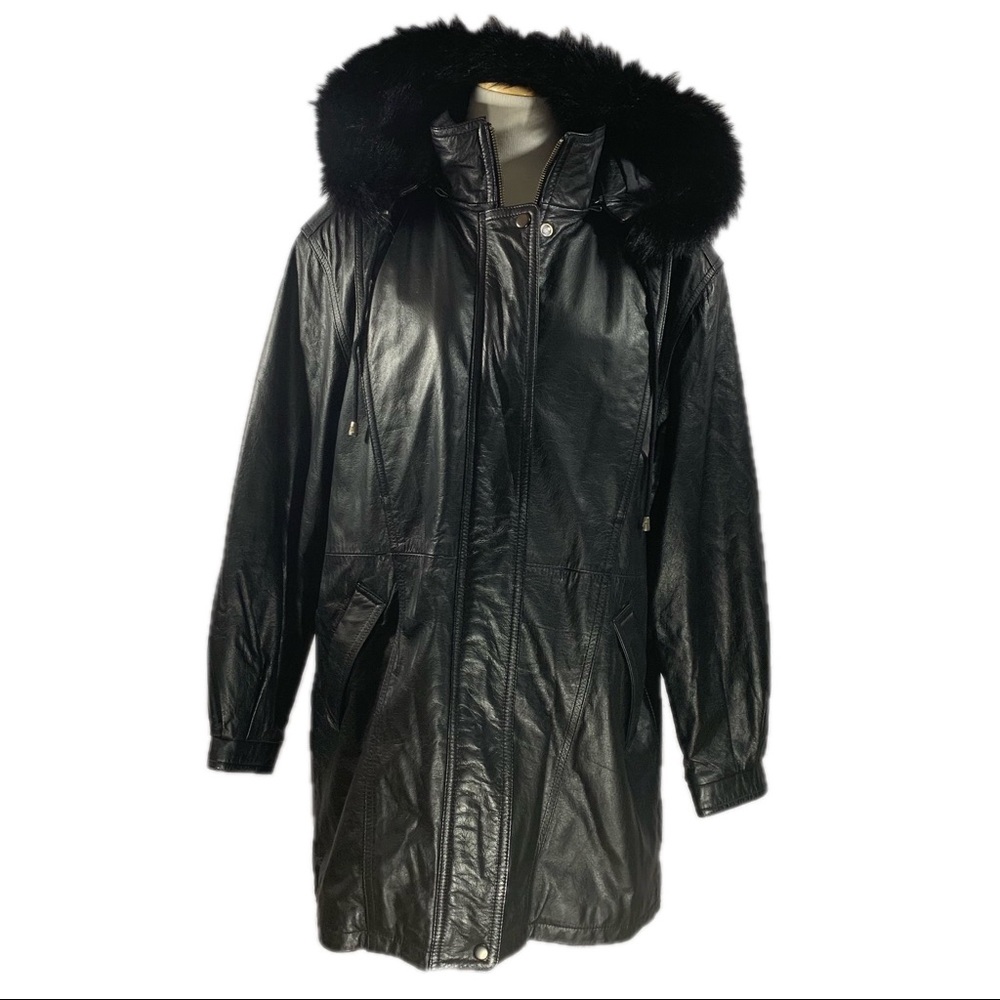 Field Gear Women’s M Leather Fox Tail Fur Parka